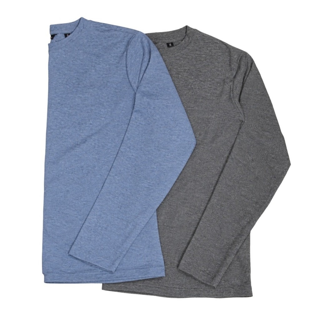TravisMathew Men's Long Sleeve Crewneck Pullover Set (2) Gray & Blue Small
